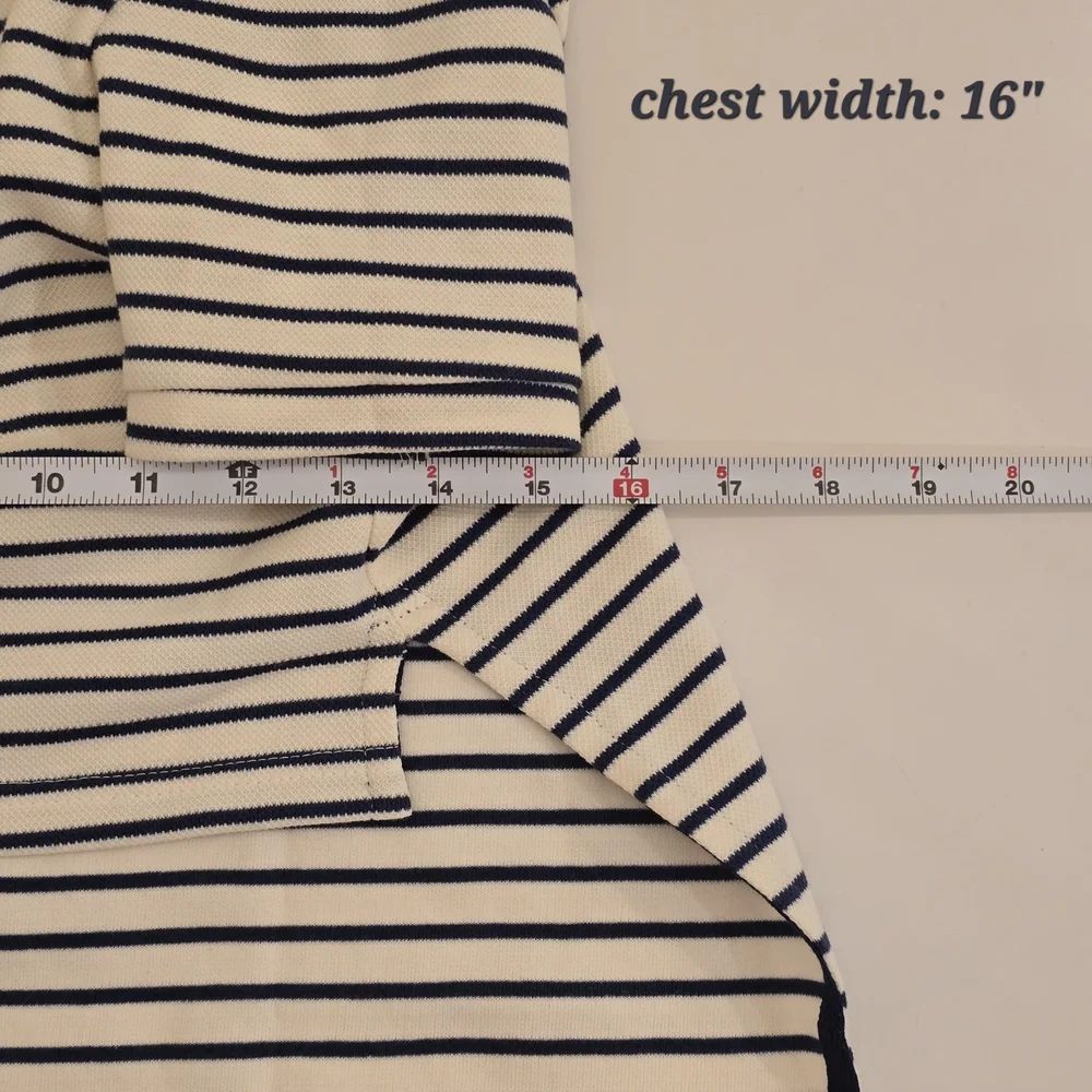 Vineyard Vines Navy Striped Cream Dog Pique Polo Shirt XXL